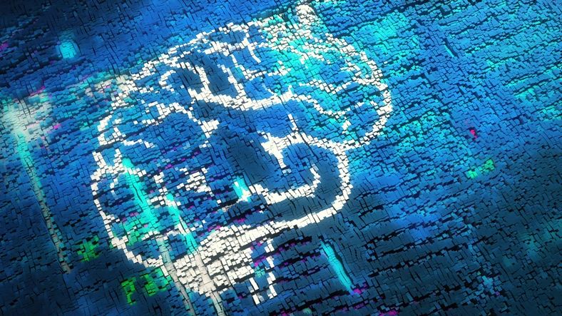Abstract futuristic visualization representing brain activity