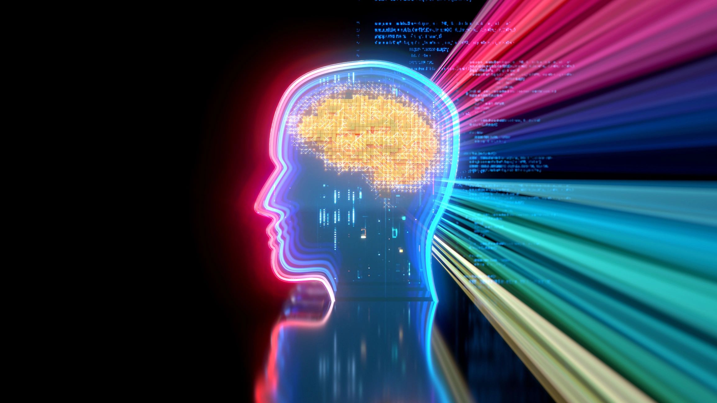 Digital brain illustration representing neuroscience and brain education
